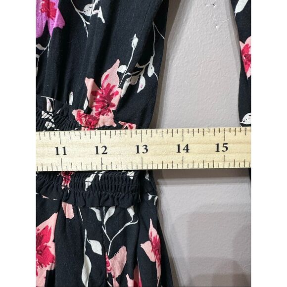 NWOT Free People Lighten Up Black & Pink Floral Tea Combo Mini Dress Women's L - Picture 13 of 14